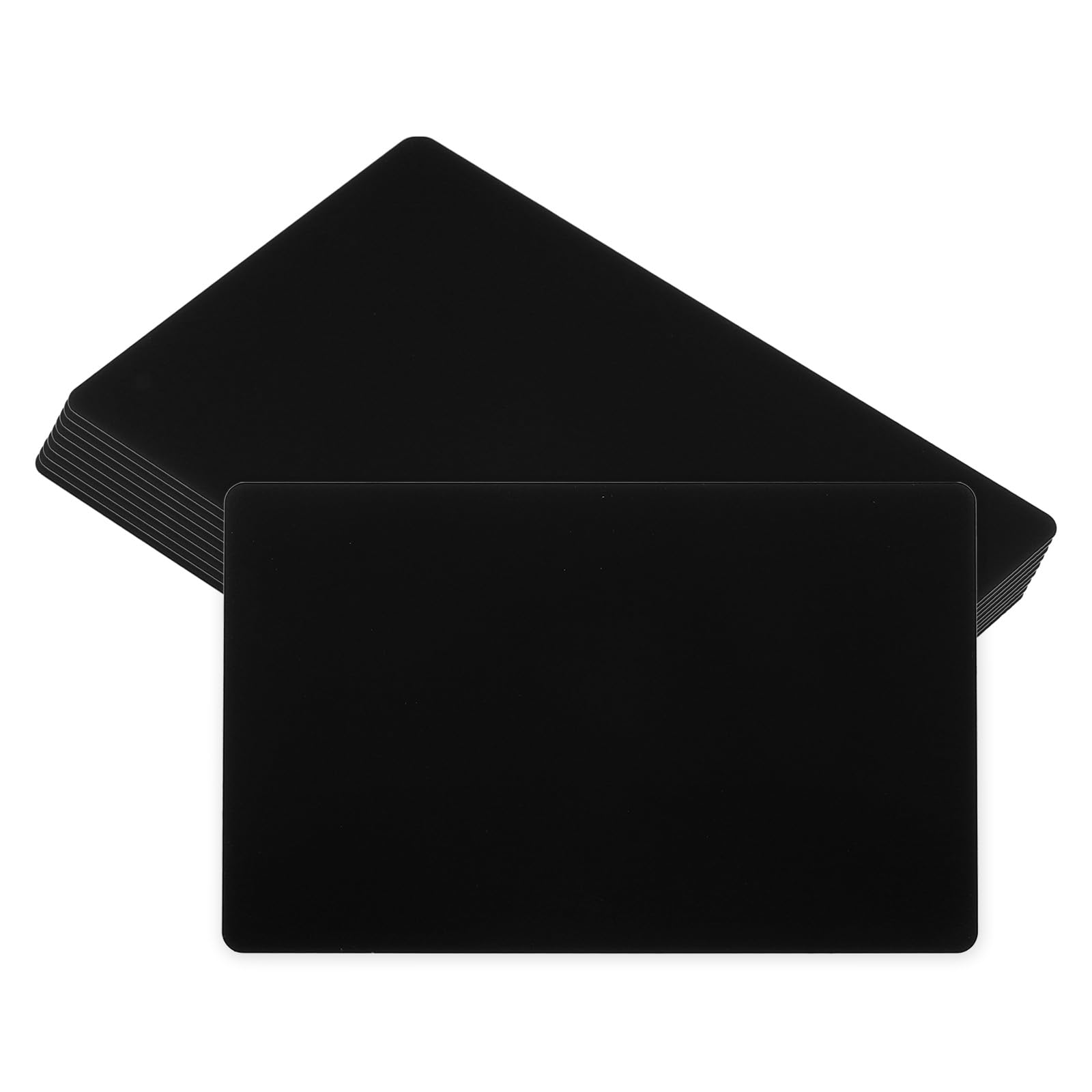 PATIKIL 0.21mm Metal Business Cards, 20 Pack Blank Name Card Laser Engraving Aluminum for DIY Gift Cards Black