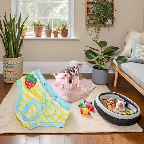 Image of Dog Underwear, Soft and Comfortable Cotton Female Pet Sanitary Pants Puppy Physiological Pants Dog Diapers for Dogs and Mini Pigs Diapers[Yellow XL]