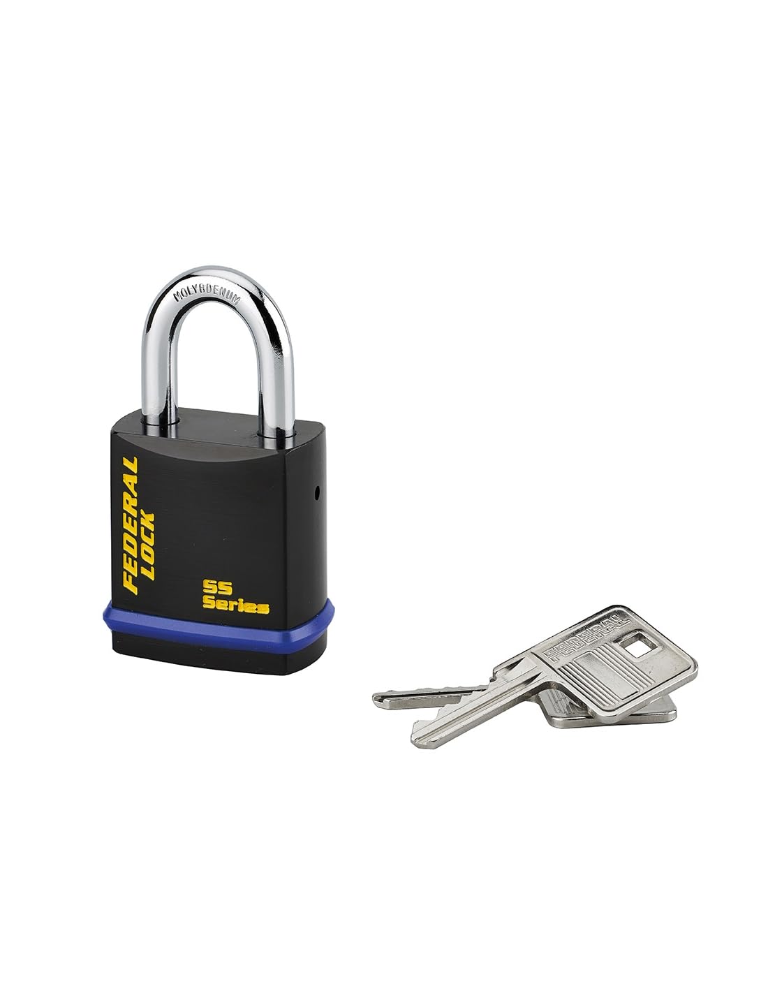 THIRARD - Cadenas à Clé Fédéral Lock 710-46 mm en Acier Cémenté - Anse Molybdène - Noir - Haute Sécurité - 2 Clés - Double Verrouillage - Intérieur et Extérieur