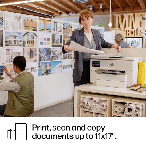 HP OfficeJet Pro 9730e Wide-Format Wireless All-in-One Color Inkjet Printer, Print, scan, Copy up to 11x17', ADF, Duplex Printing Best-for-Office, 3 Month Instant Ink Trial Included (537P6A)