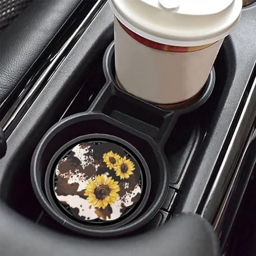 Portavasos para carro con diseño de girasol miniatura 3