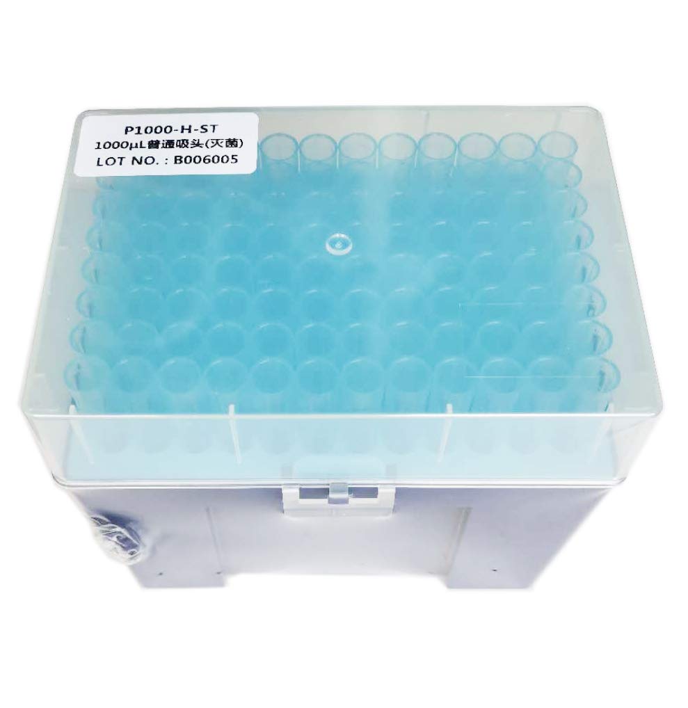 MUHWA Puntali per Pipetta da 1250ul, Senza DNasi/RNasi, Sterilizzati, 6 Portapuntali (576 Punte), da Laboratorio