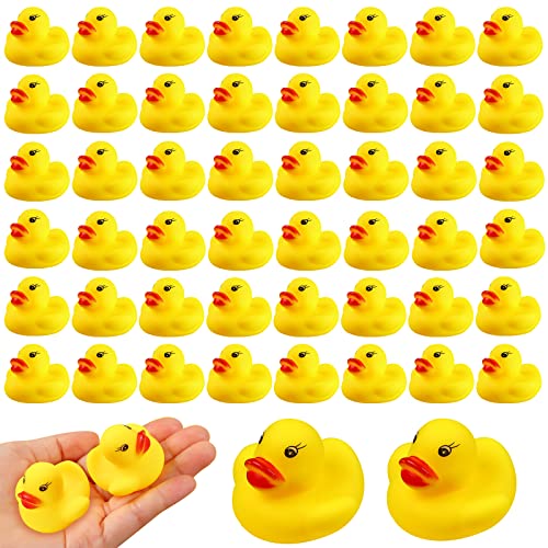 Image of Rubber Ducks Bath Toys 50PCS Mini Ducks Bulk for Kids Baby Shower Decorations Birthday Party Favors Gift Classroom Summer Beach Pool Activity Carnival Game