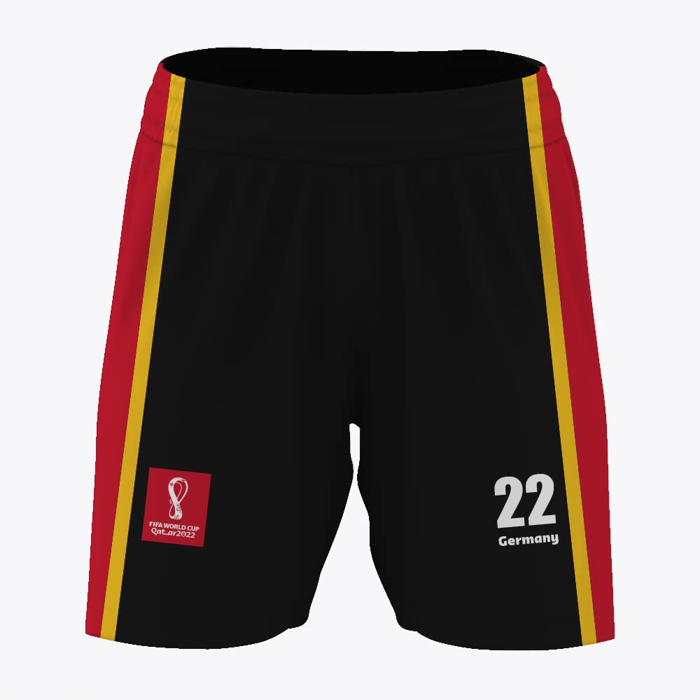FIFA World Cup Qatar 2022 GERMANY BOY'S SHORTS - YELLOW AND GREEN