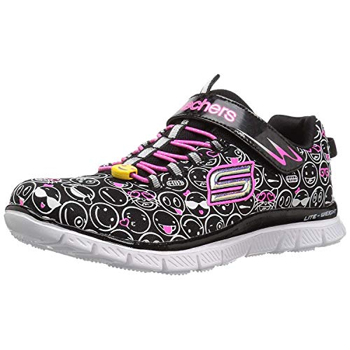 Skechers Girls Skech Appeal Happy PRANCE Black/White/Pink Lightweight Trainers-UK 9.5 (EU 27)