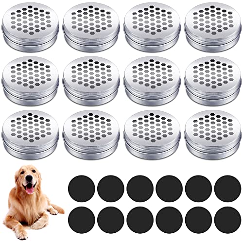 Oudain 12 Pack Dog Scent Work Tins, Dog Scent Training Box, Pet Nose Metal Container with...