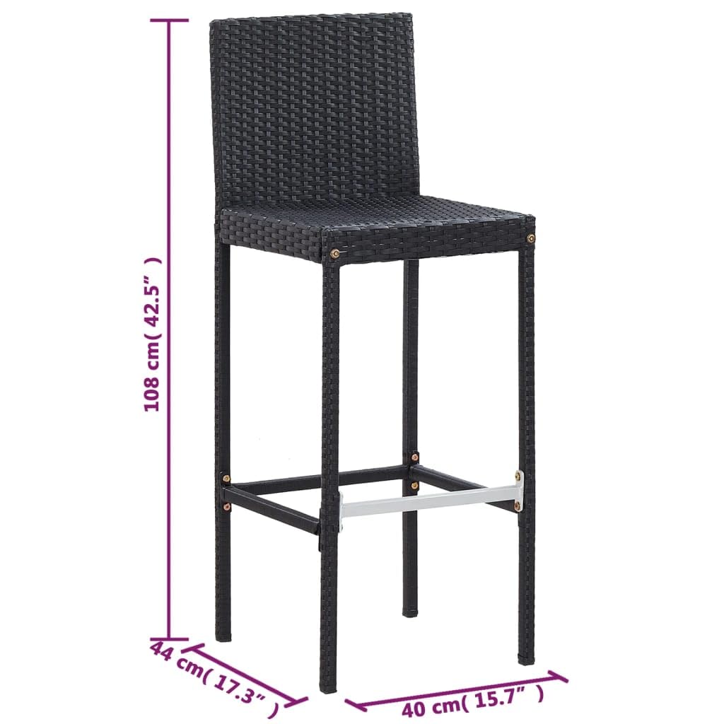 vidaXL Set da Bar da Giardino 5 pz in Polyrattan e Massello d'Acacia