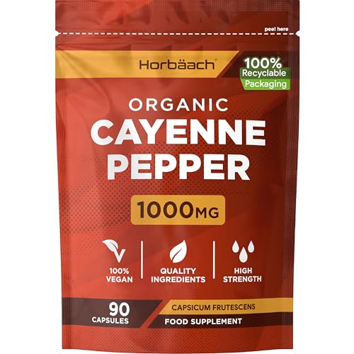 Horbaach Cayenne Pepper Capsules 1000mg, 90ct