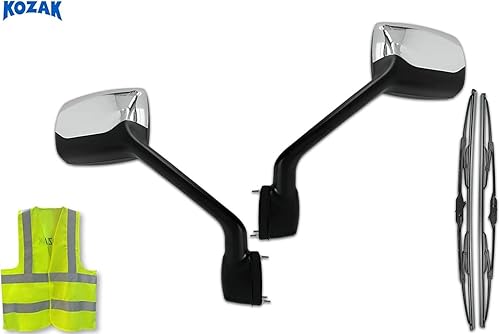 Miniatura 2 de Kozak - Par de espejos cromados para capó (lado izquierdo del conductor y lado derecho del pasajero) compatibles con Kenworth T680 2011-2021, 587