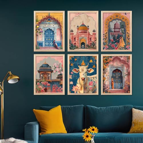 Image of kotart Madhubani Art Paintings with Frame for Home Decoration - Painting Wall - Traditional Framed Living Room Bedroom Office Decor - (14X20 Inch, C)