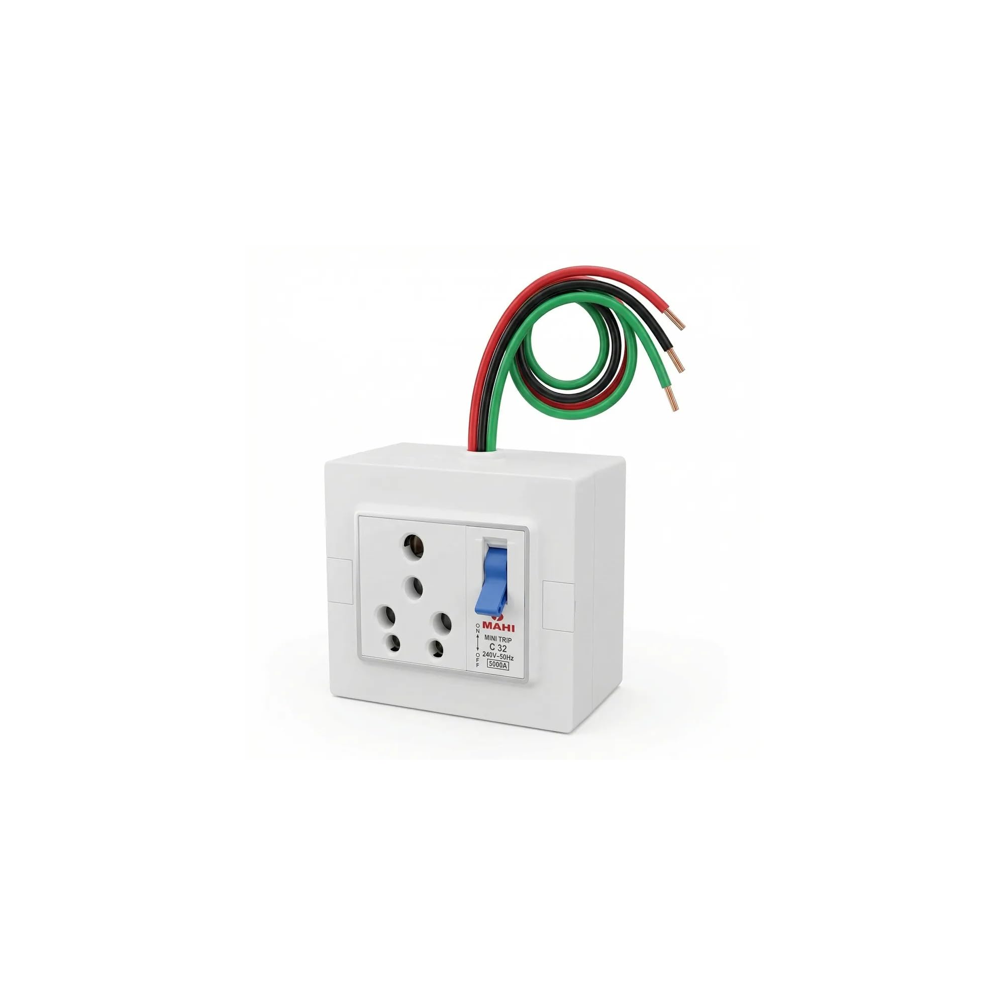 KRIJAS Electric Extension Board Switch 3-Pin Power Socket with Built-in Mini MCB Trip Switch Electrical Wall Socket Plate for Home, Office, Industrial Use Shock-Proof, Overload Protection, Durable-image-49
