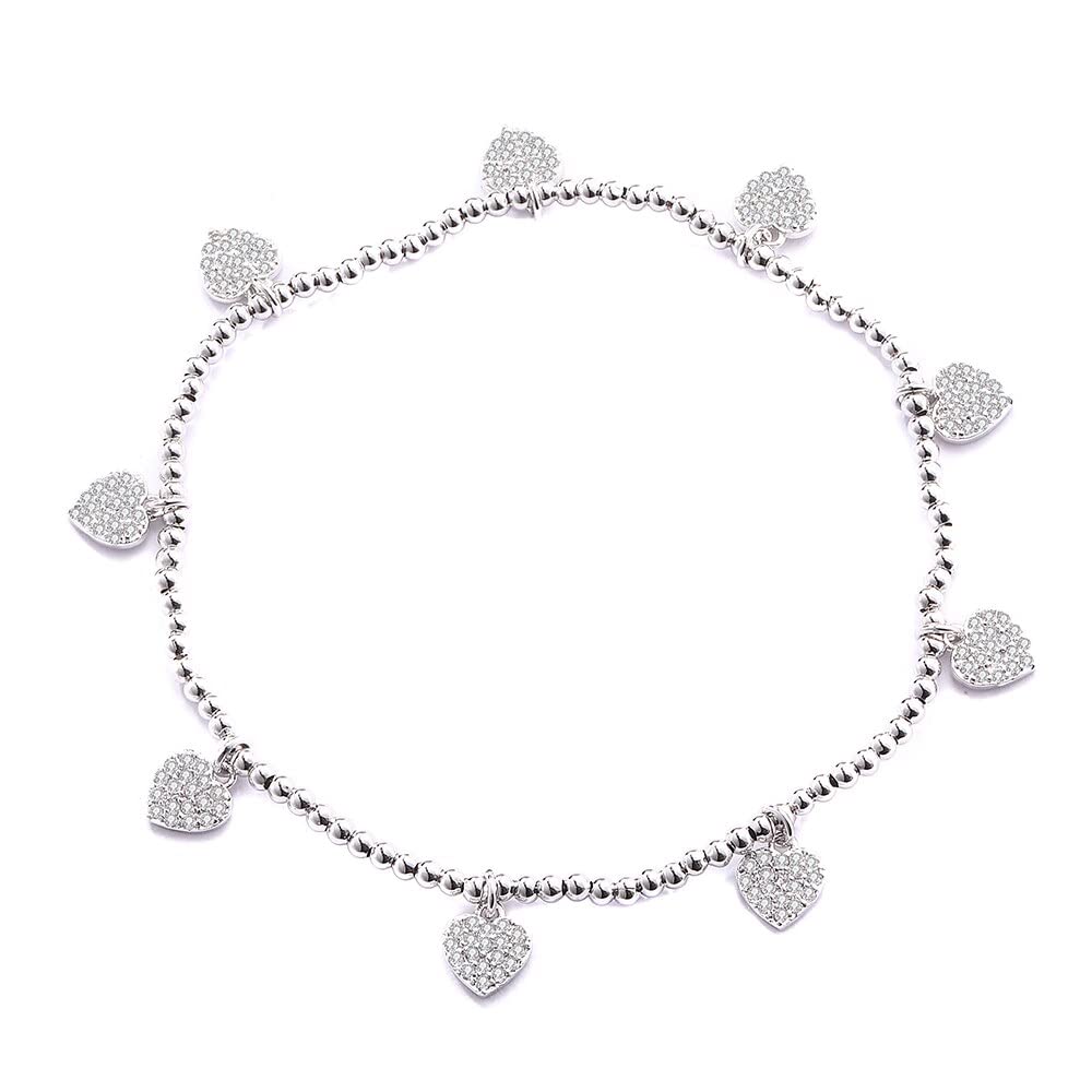 WZGWDC LuisFranklin Armband Damen Armbänder Mädchen Geschenk Schmuck CZ Herz elastische Perlen Kette Zirkon Schmuck Gold