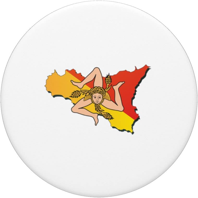 Italy flag in Sicily outline - Sicily PopSockets Swappable PopGrip image 3