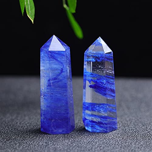 Colonne brute et polie en pierre fondue bleue, un cristal d'exception de 8-9cm - 6