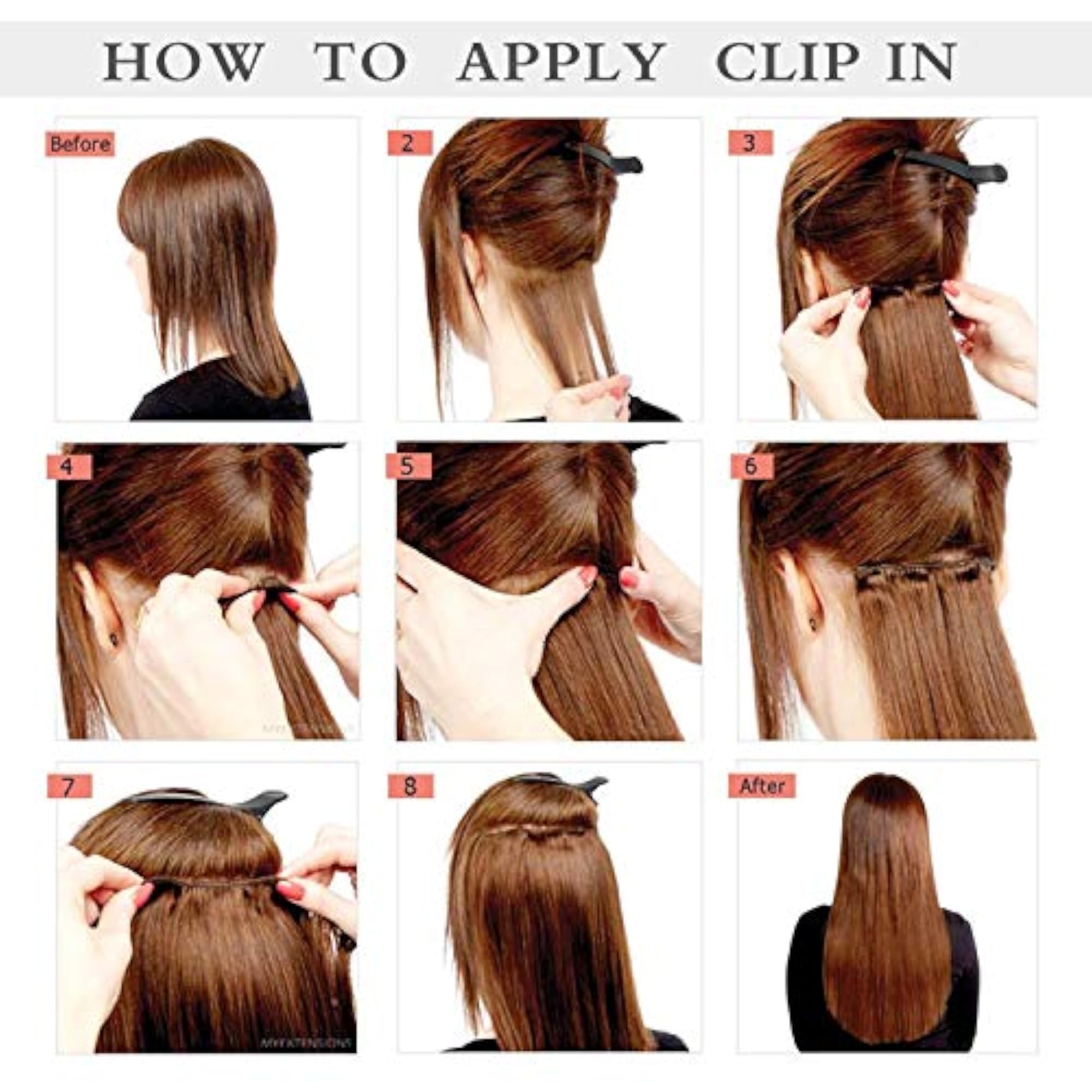 Straight Natural Brown Hair Extensions for Women & Girls