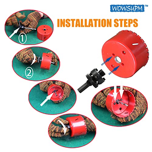 Wowsupm 3 Inch Carbide Grit Hole Saw Cutting Air Brick, Stucco #TOP6