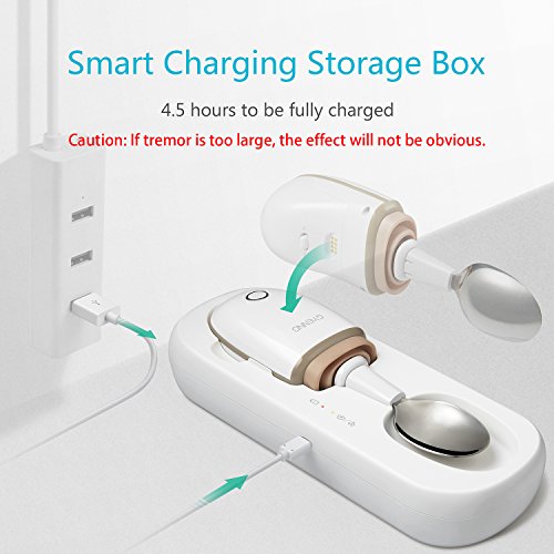 Parkinson Spoon for Hand Tremor, GYENNO Steady Spoon with Self Stabilizing Smart Lift Kit for Parkinsons Patients, Silverware Kit Cutlery for Elderly ¡ (Spoon)
