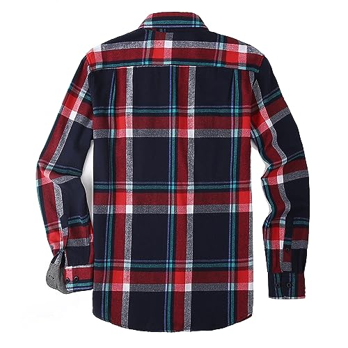 Alex Vando Mens Button Down Shirts Regular Fit Long Sleeve Casual Plaid Flannel Shirt
