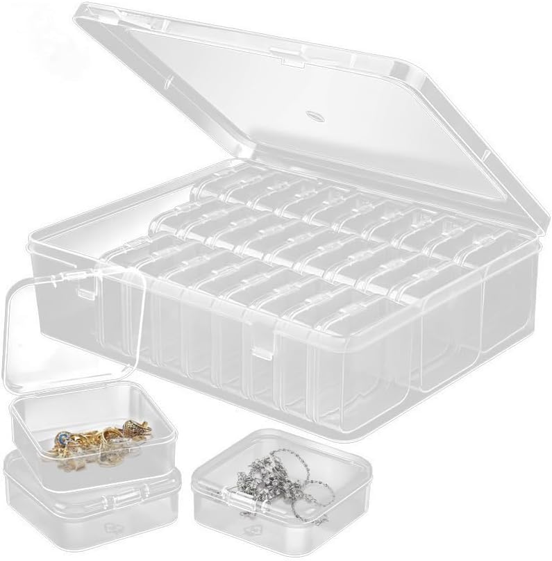 Bead Organizer, 31-Piece Bead Organizer And Storage Plastic Box, Transparent Box For Jewelry BeadStorage，Storage Box，Jewelry Organizer