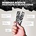Bossman Acetate Folding Comb for Men – 3.5-Inch Travel Mustache & Beard Comb, Portable Pocket Hair Tool