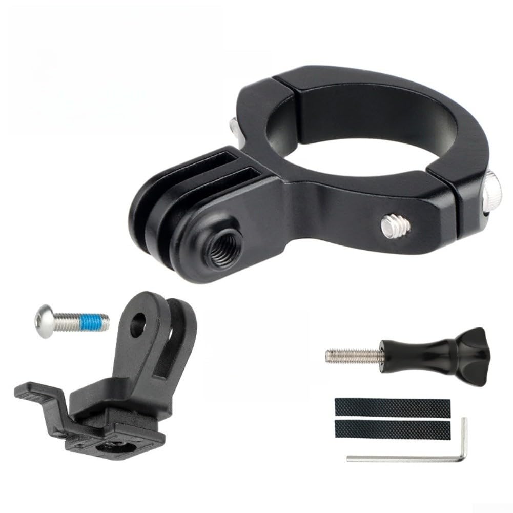Nexbrill Bike Taillight Seatpost Mount and Adapter, for Magicshine RN120 SEEMEE 60-300, and for TREK Flare RT, CNC Aluminum Alloy Action Camera Bracket, for 28-32mm Seatpost, Black(B kit)