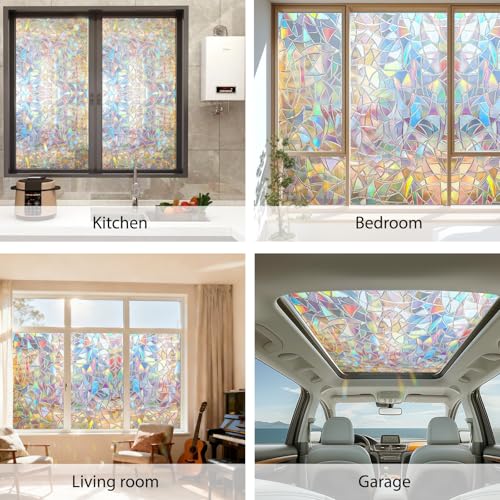 Vinilo decorativo de ventana 3D adhesivo sin pegamento miniatura 5