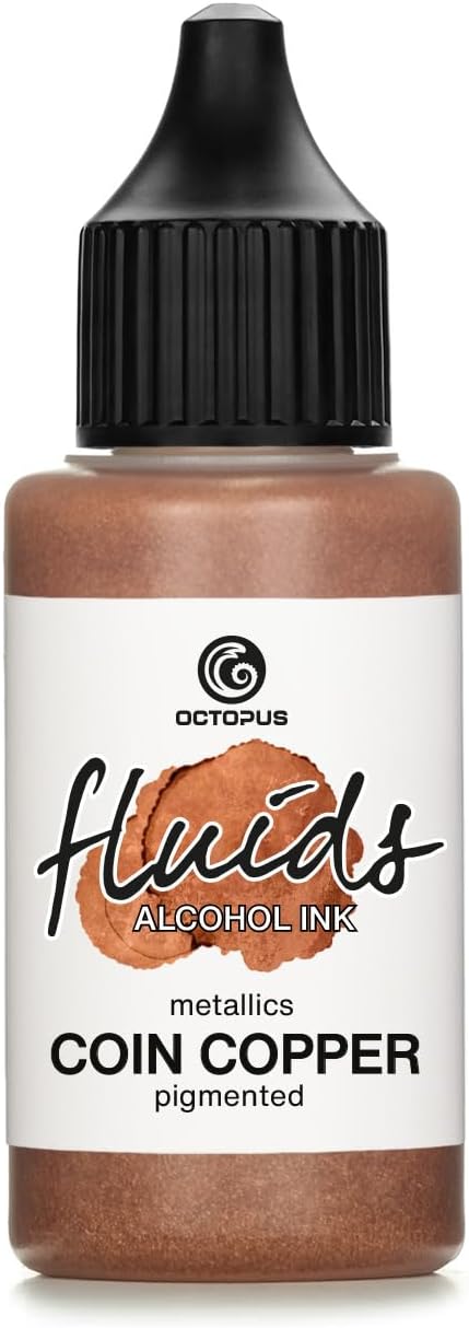 30ml Fluids Alcohol Ink Coin Copper for Fluid Art and Resin, Metallic Copper