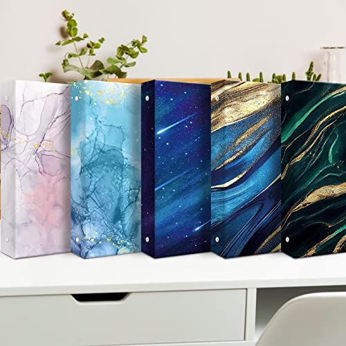 3 Ring Binder, Three Ring Binder For Letter-Size Paper, 1 Inch Round Ring Binder With Dividers, Decorative Cute Hardcover Binder Organizer, Decorative Cute (Meteor) #TOP6