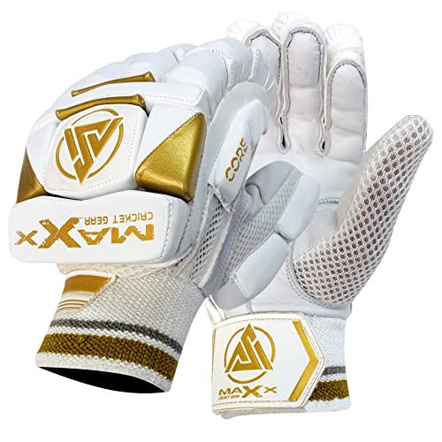 Maxx Pro Core Series Two Mens Batting Gloves (WHITE GOLD LEFT HAND)
