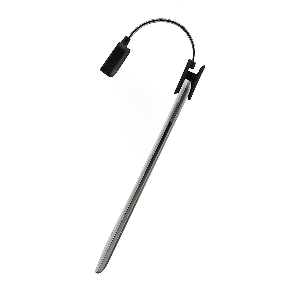 Lampe de lecture LED à clipser pour liseuse Amazon Kindle Kobo - Noir