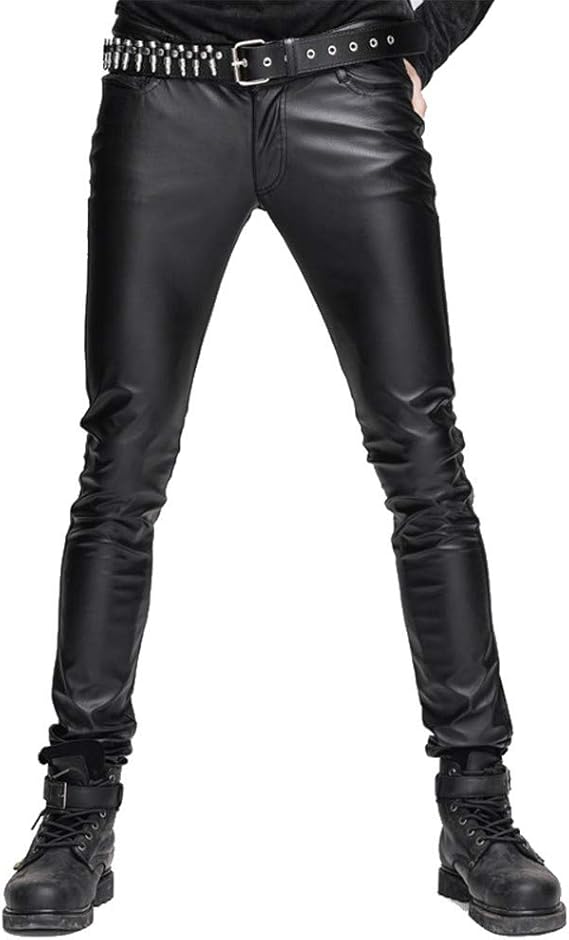 Devil Fashion Pantalones elásticos de piel sintética para hombre, estilo  gótico, color negro : Amazon.com.mx: Ropa, Zapatos y Accesorios