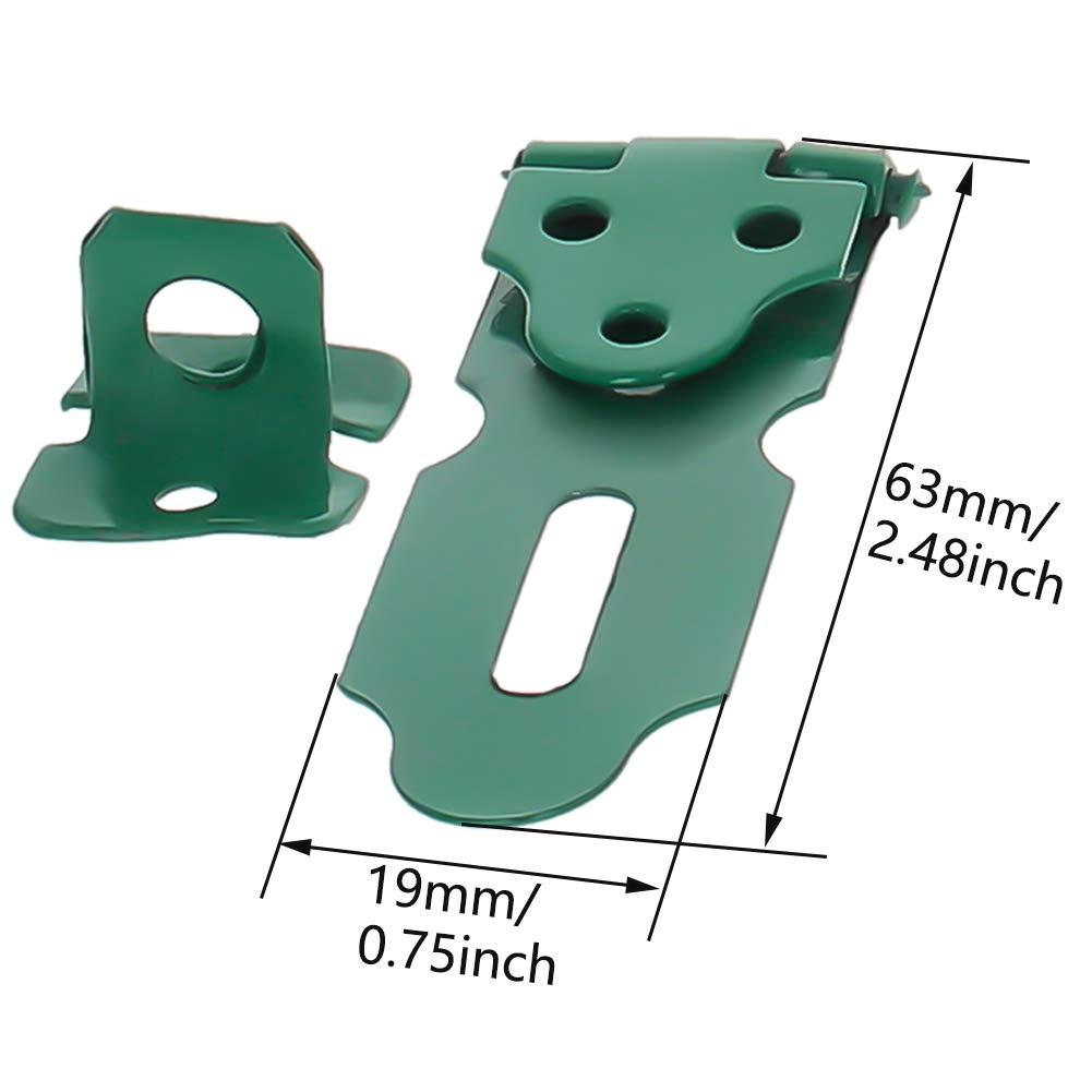 Hasps, Padlock Locking Hasp Staple Iron Safety Door Clasp Gat, Lock Latch Door Cabinet Swivel Clasp Latch Green,?Aicosineg?