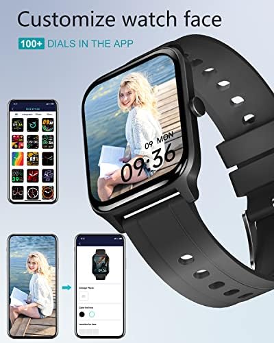 GRV Smart Watch,Fitness Watch with Heart Rate,Blood Oxygen,Sleep Monitor,1.69" Touch Screen IP68 Waterproof Smartwatch,Step Counter Watch,Customized Watch Face for Women Men for iOS Android