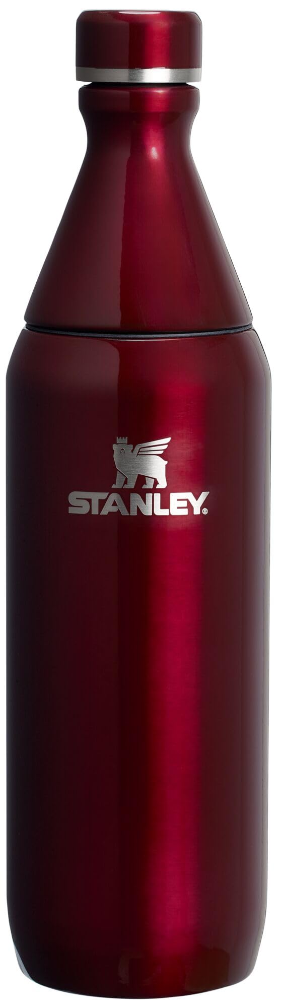 Stanley Slim Full Day Bottle 20oz Lid with Leak Proof Seal Slim Design for Travel Gym Insulated Stainless Steel Water Bottle BPA Free Garnet Shine