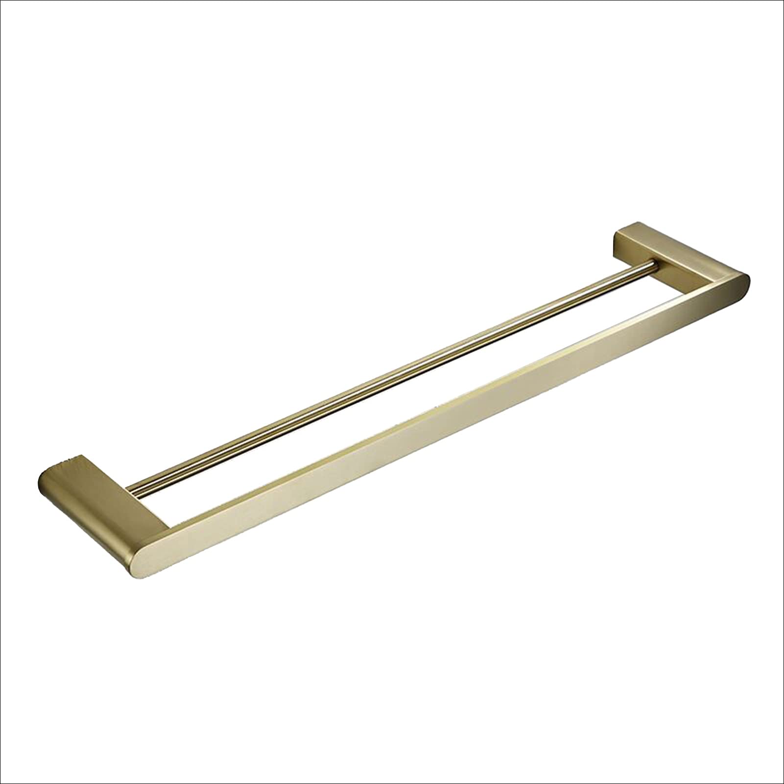 LMYSXAOZ Wall Mounted Towel Bar Rail Double Rack, Premium SUS304 Stainless Steel Bath Holder for Bathroom Hardware and Kitchen, Golden (Size : 60cm)