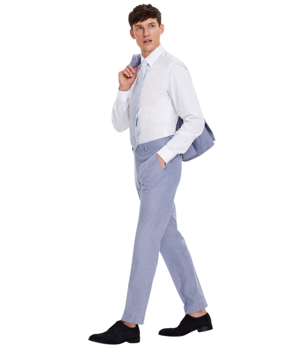 Tommy Hilfiger Mens Modern fit Dress Pants 32 30 Light Blue Solid Stretch