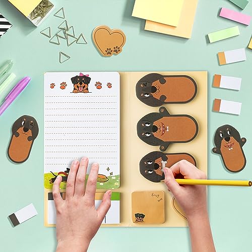 A1DIEE 550 Blätter Dackel Haftnotizen Set Kartoon Hund Bündel Notizzettel Beschreibbare Klebezettel Selbstklebende Haftzettel zurück zur Schule Zubehör Geschenke für Lehrer Studenten Schüler