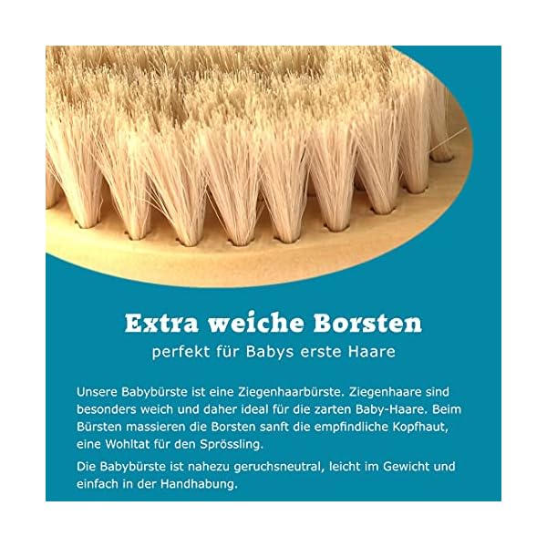 Baby Haarbürste personalisiert mit Name + Motiv - Babybürste aus Holz + Ziegenhaare = extra weich für Babys Haare, Baby… – Bild 5