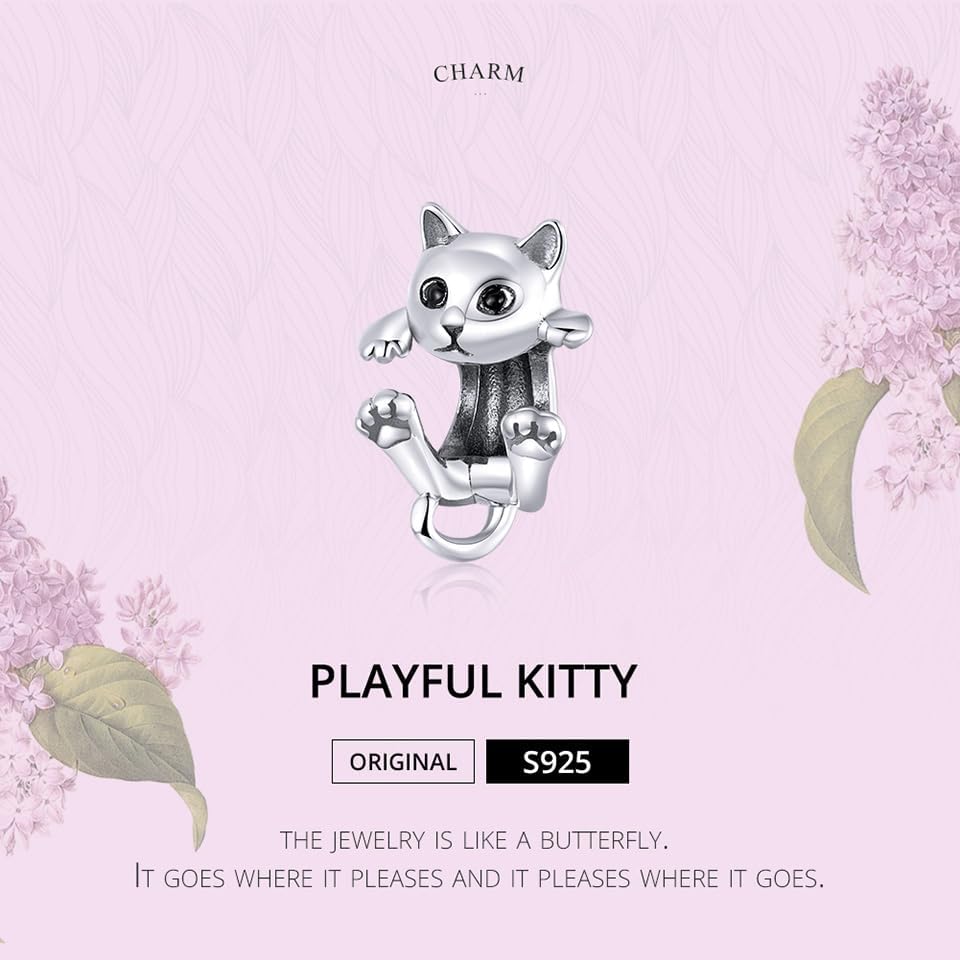 925 Sterling Silver Charms For Bracelets And Necklaces, Butterfly Cat Beads Charms For Women Jewelry Gift - Image 6