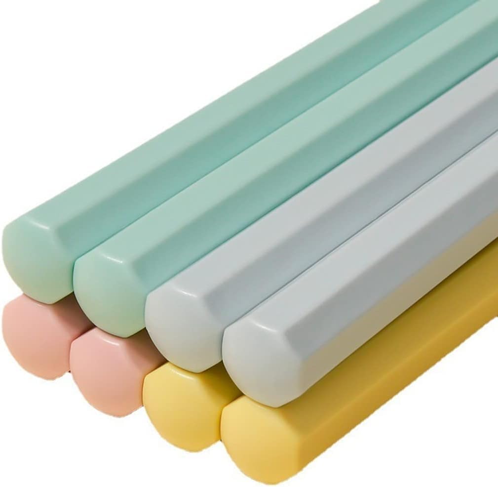 INKULTURE 05 Pair Fiber Glass Chopsticks,Dishwasher Safe Chopstick, Reusable Non-Slip Chop Sticks | Multicolor | Lightweight & Easy to Use 2