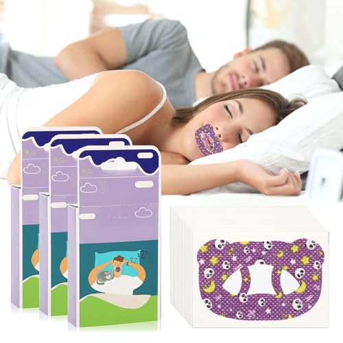 MUNSKT 90 Piezas Adulto Banda Oral para Dormir,Cinta Adhesiva para la Boca, Sleep Strips Ayuda al Sueño, Anti Ronquidos, Desarrolle el Hábito De La Respiración Nasal,Mejora del Sueño