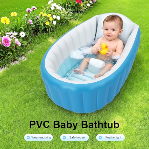 Baby Inflatable Bathtub with Air Pump Portable Travel Infant Bath Tub - Image 6