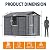 Pipleo 8x5.5 FT Outdoor Storage Resin Shed with Floor, All-Weather Plastic Garden Shed with Lockable Door & Windows, Waterproof Tool Shed for Backyard, Patio, Lawn, Tools Storage - Wood Grain