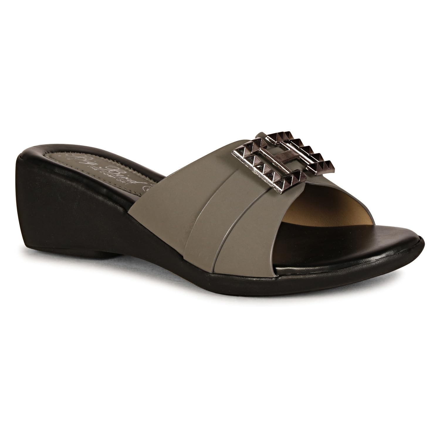 BIG BIRD FOOTWEAR Sole Synthetic Leather Wedges Heel Sandal for Women & Girls (Grey, Size : 8UK) (B0DCC7Z34C) Amazon Price History, Amazon Price Tracker