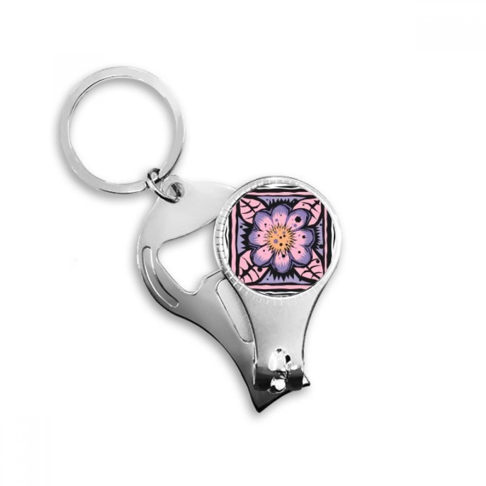 Porte-clés fleur pourpre mexicaine multifonction pour clé de voiture