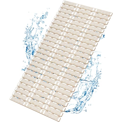 Alfombrilla antideslizante para bañera, 90 x 40 cm, alfombrilla antideslizante para ducha con ventosas y agujeros de drenaje, alfombrilla antideslizante para bañera sin BPA, antideslizante, resistente