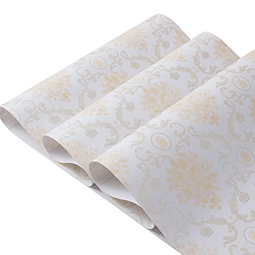 Yifely Gold Damask Self Adhesive Shelf Drawer Liner Decorative Storange Organizers Cabinets Lining Paper Easy To Remove 17.8 Inch By 9.8 Feet #TOP3