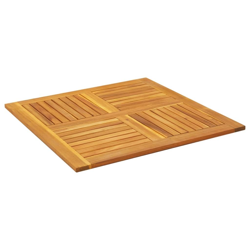 Massivholz Akazie Tischplatte 90x90x2,2 cm Quadratisch für Gartentisch Ersatz - Robustes Tropenholz mit rustikalem Design, Pflegeleichte Oberfläche und langlebiges