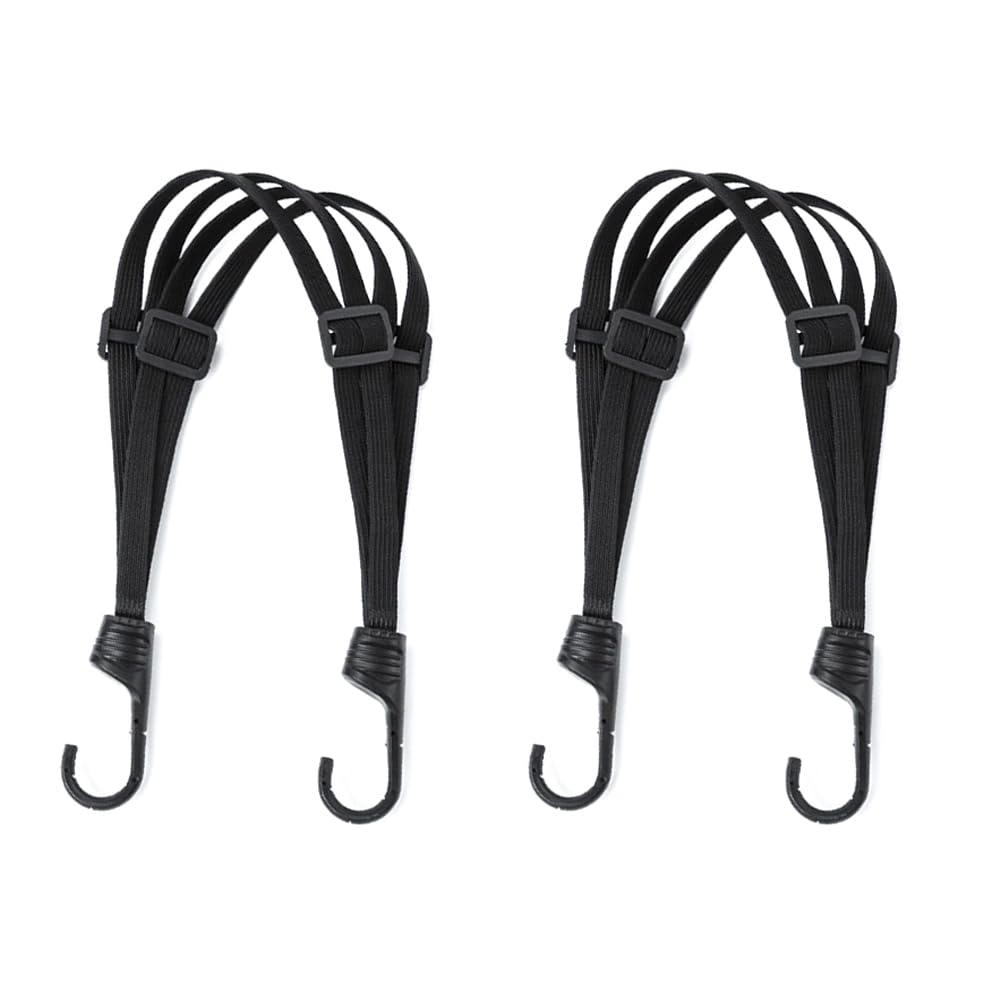 2 Pcs Helmet Luggage Straps Elastic Cord Bike Luggage Straps Bike Elastic Heavy Duty Bungee Cords with Hooks for Motorcycle Bicycle Helmet Luggage (Black)
