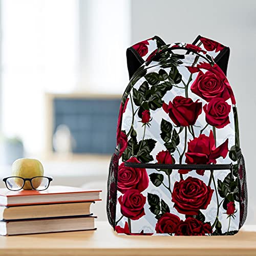 Sacs à dos légers fleurs rouges et roses pour livres d école